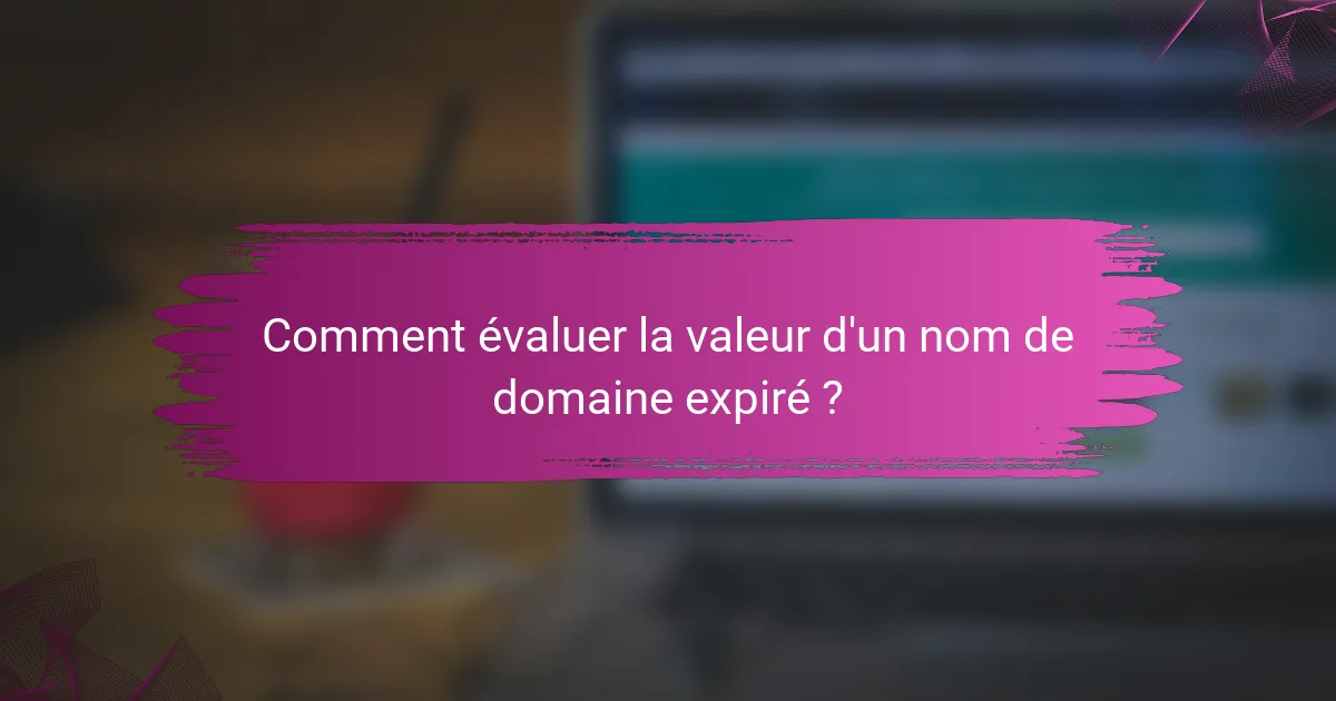 Comment évaluer la valeur d'un nom de domaine expiré ?