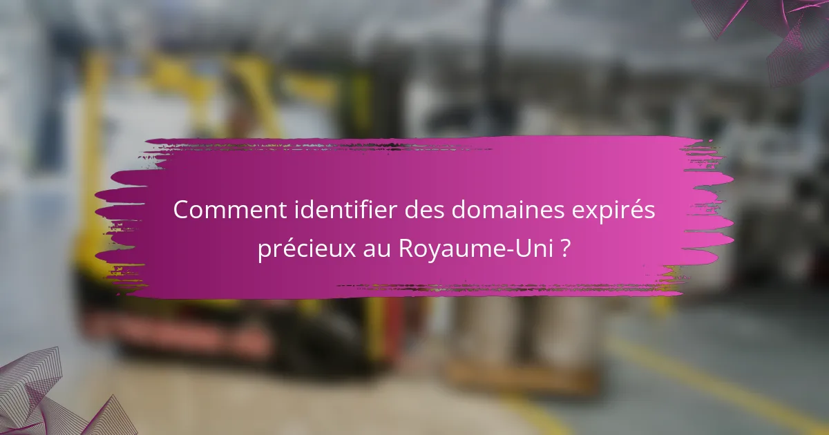 Comment identifier des domaines expirés précieux au Royaume-Uni ?