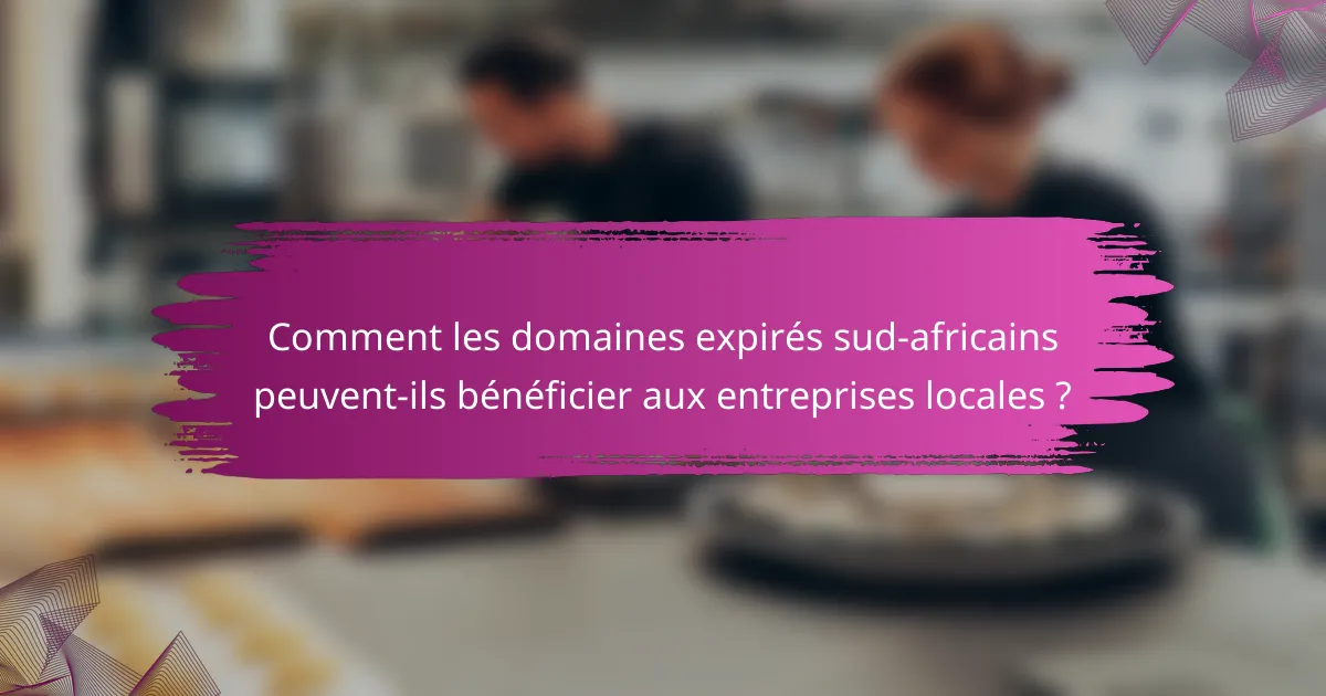 Comment les domaines expirés sud-africains peuvent-ils bénéficier aux entreprises locales ?