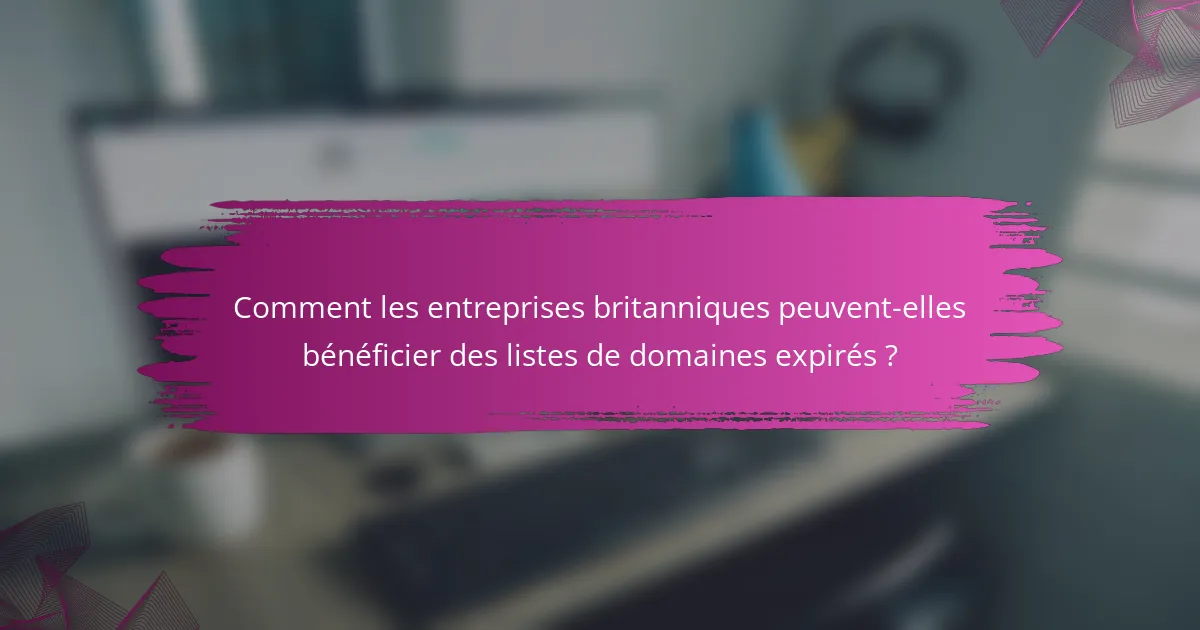 Comment les entreprises britanniques peuvent-elles bénéficier des listes de domaines expirés ?
