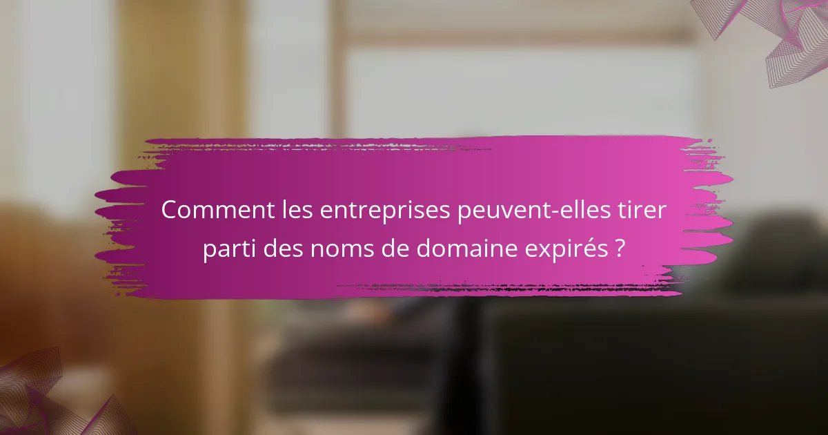 Comment les entreprises peuvent-elles tirer parti des noms de domaine expirés ?